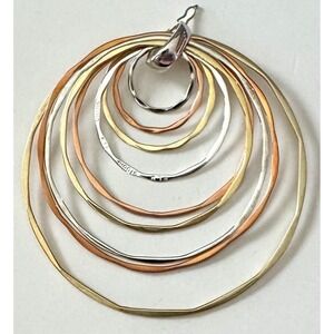 RLM Studio Sterling Silver Brass Copper Concentric Circle Pendant Large